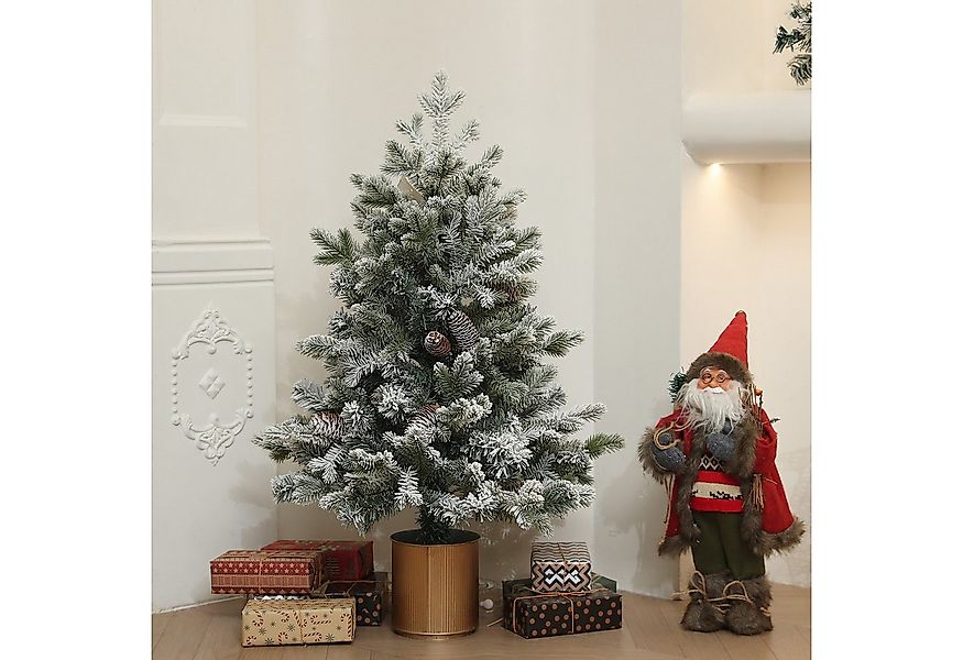 HOMCOM Künstlicher Weihnachtsbaum 100 cm, mit 130 Spitzen, Kunstschnee, Blu günstig online kaufen