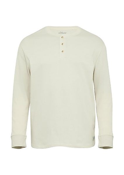 s.Oliver Langarmshirt Langarmshirt mit Henleyausschnitt und Web-Details Log günstig online kaufen