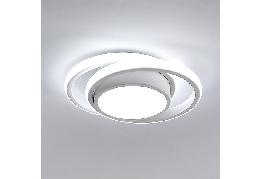 Goeco LED Deckenleuchte LED Aluminium Lampe, weiß doppelt rund, 32W, Farbte günstig online kaufen