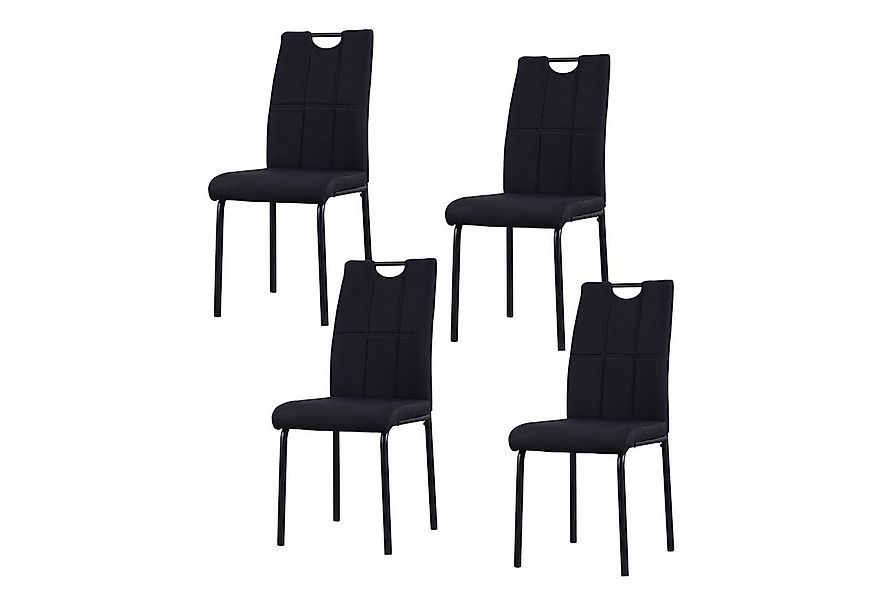 HTI-Living Polsterstuhl Esszimmerstuhl Denton Webstoff Schwarz 4er-Set (Set günstig online kaufen