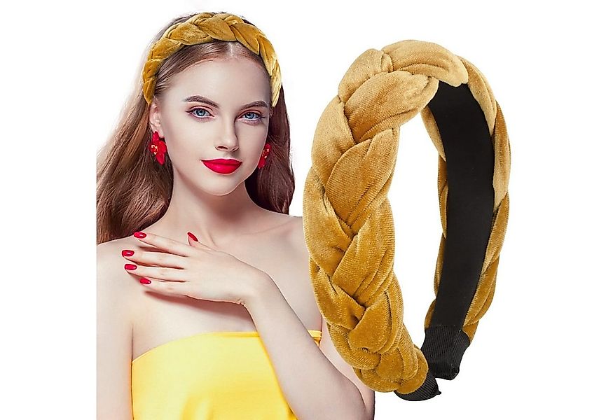 Coonoor Haargummi Samt Haarreif Geflochten Stirnband Vintage Breit Haarband günstig online kaufen