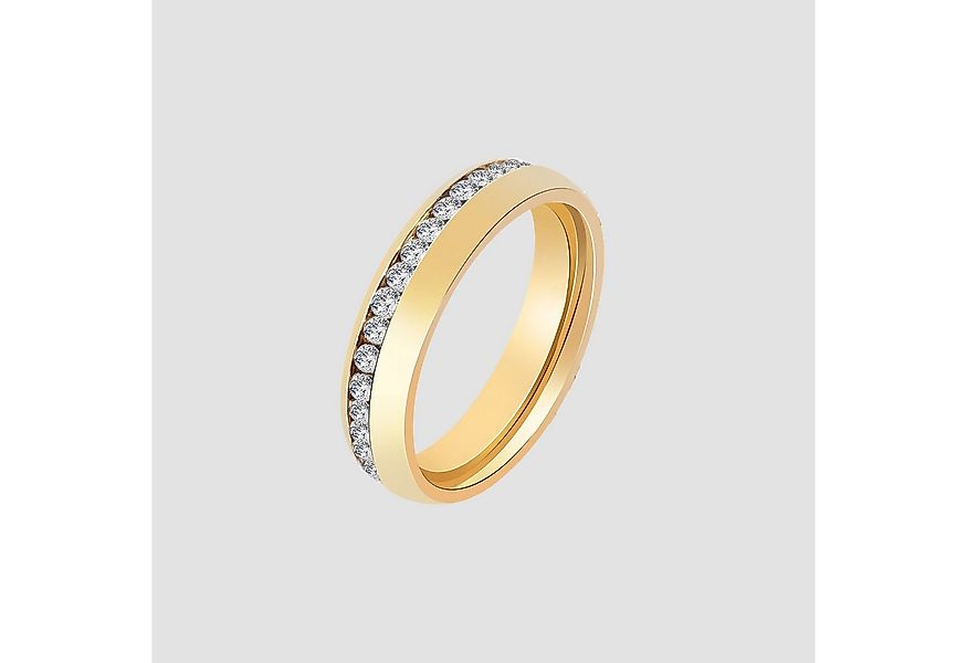 Adelia´s Fingerring Damen Ring aus Edelstahl mit Strass Steinchen günstig online kaufen