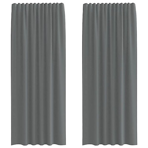 vidaXL Voile Vorhänge mit Stangentaschen 2 Stk Dunkelgrau 4102183 günstig online kaufen