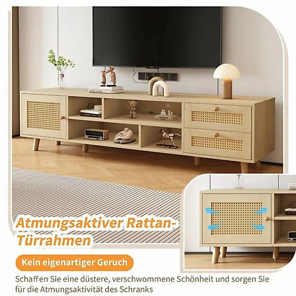 Gotagee TV-Schrank Premium 160cm Rattan-TV-Schrank Unterschrank TV-lowboard günstig online kaufen