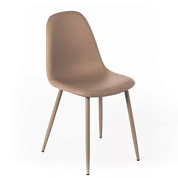 Kunstleder Stühle in Taupe Retro Design (4er Set) günstig online kaufen