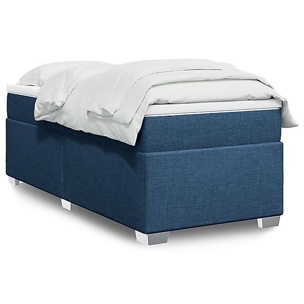 vidaXL Boxspringbett, Boxspringbett mit Matratze Blau 90x190 cm Stoff günstig online kaufen