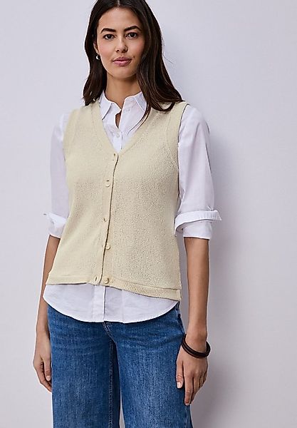 STREET ONE Strickweste mit V-Neck im Strick-Look günstig online kaufen