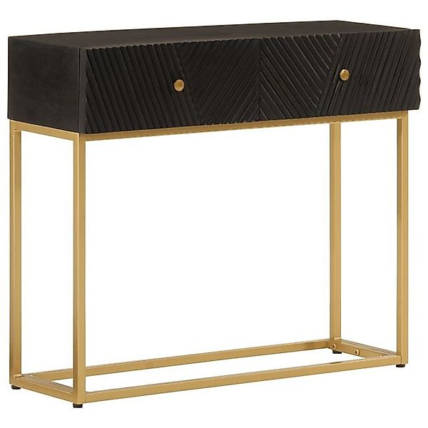 vidaXL Fächerschrank Konsolentisch Schwarz 90x30x76 cm Massivholz und Eisen günstig online kaufen