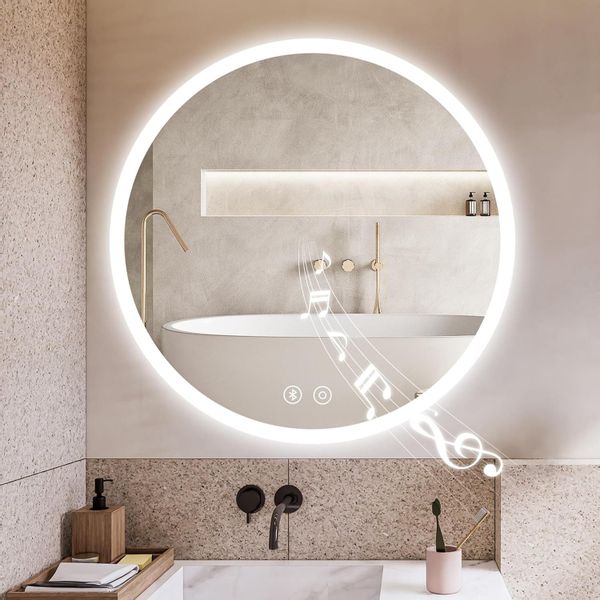 YOLEO Badspiegel Rund LED Wandspiegel Badezimmerspiegel günstig online kaufen