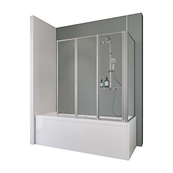 Schulte Badewannenfaltwand Well, Kunstglas, 129x140 cm, günstig online kaufen