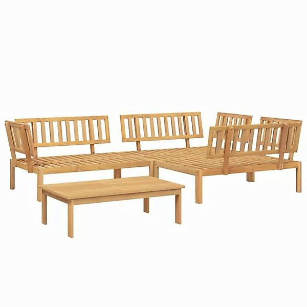 vidaXL Loungesofa 4-tlg. Garten-Sofagarnitur aus Paletten Massivholz, 1 Tei günstig online kaufen