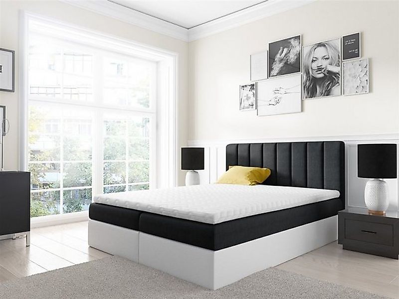 Fun Möbel Boxspringbett Boxspringbett Schlafzimmerbett GABRIEL in Stoff/Kun günstig online kaufen