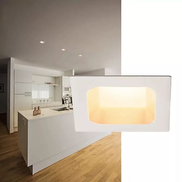 LED Einbauleuchte Verlux, mattweiß, 3000 K, 85 x 85 mm günstig online kaufen