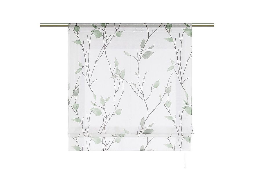 Joyswahl Raffrollo, mit Stangendurchzug, ohne bohren, mit Zweig und Blattmo günstig online kaufen