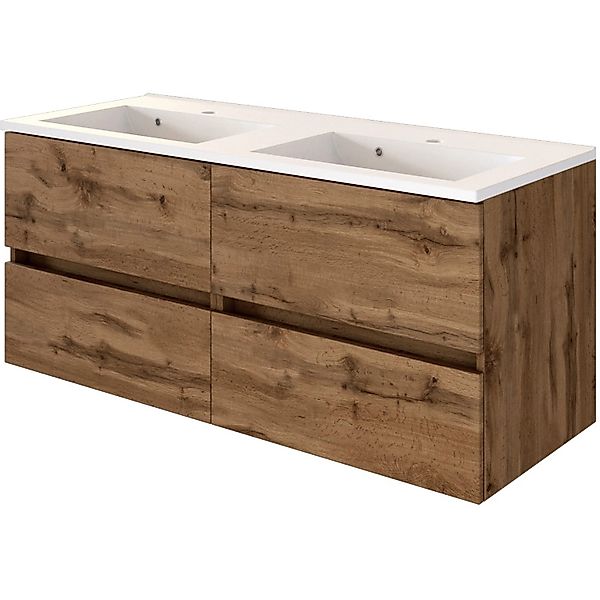 Held Möbel Doppelwaschtisch Verona 120 cm Eiche Natur mit Softclose günstig online kaufen