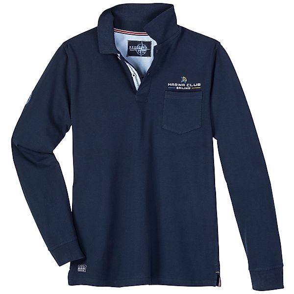 redfield Langarm-Poloshirt Redfield Übergrößen Langarm-Poloshirt navy günstig online kaufen
