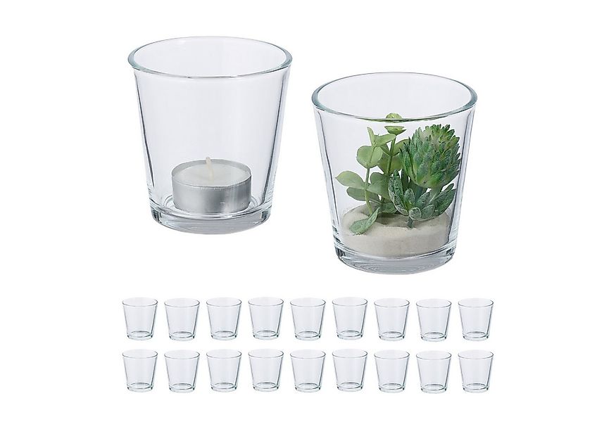 relaxdays Teelichthalter Teelichtgläser 20er Set (20er Set, 20 St., 20er Se günstig online kaufen