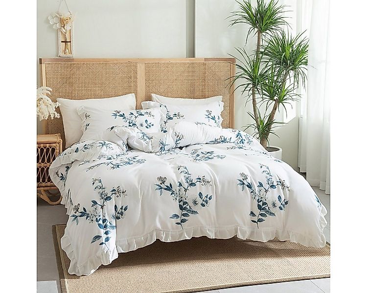 BYSURE Bettwäsche, Polyester, 3 teilig, Blumen-Bettbezug Set günstig online kaufen