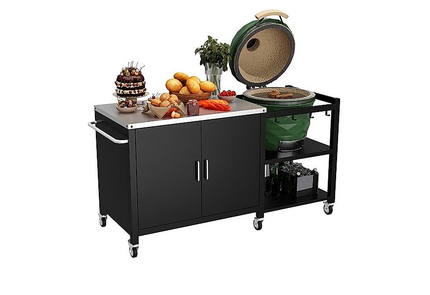 FUFU&GAGA Outdoor-Küchenmodul Outdoor- und Indoor-Grillwagen, Schwarz, Eise günstig online kaufen
