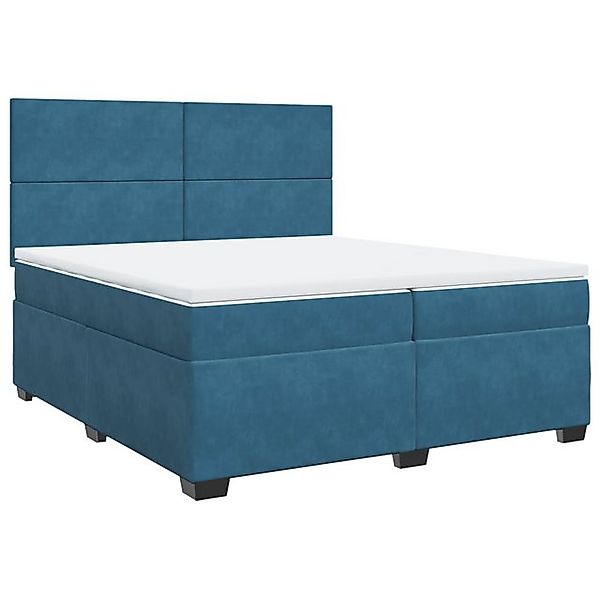 vidaXL Bett Boxspringbett mit Matratze Blau 200x200 cm Samt günstig online kaufen