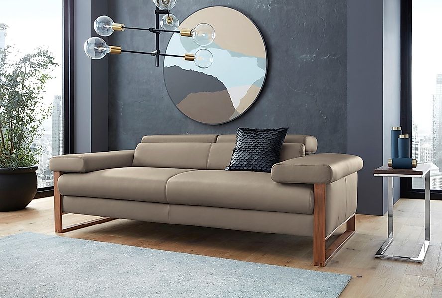 W.SCHILLIG 2-Sitzer "finn", German Design Award 2016, Fußgestell Nussbaum n günstig online kaufen