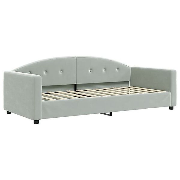 furnicato Bett Tagesbett Hellgrau 90x200 cm Samt (1-tlg) günstig online kaufen