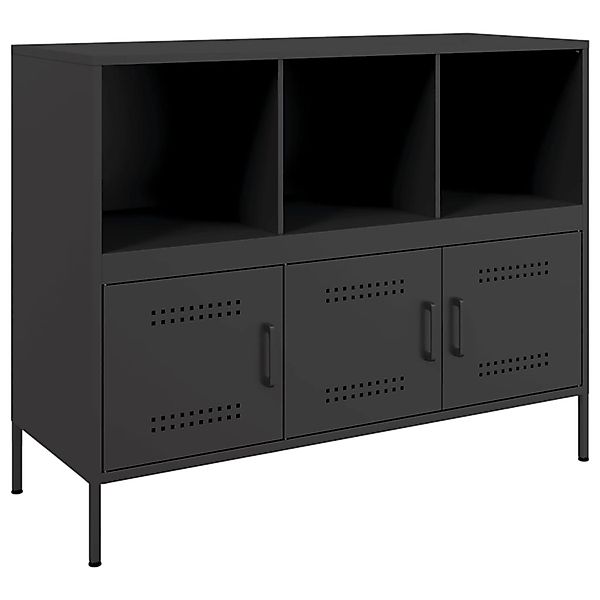 vidaXL Sideboard Schwarz 100,5x39x79 cm Stahl 843090 günstig online kaufen
