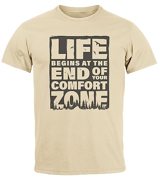 Neverless Print-Shirt Herren T-Shirt Life begins günstig online kaufen
