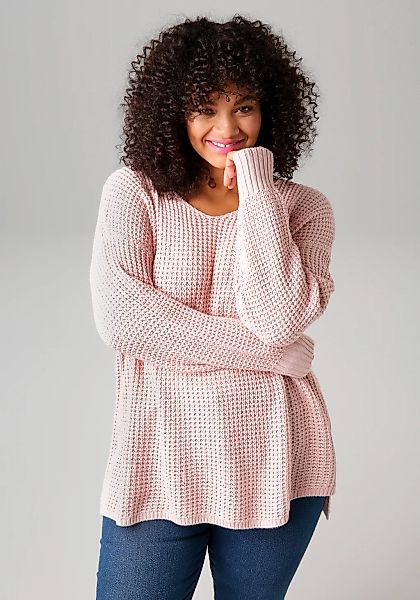 Aniston PLUS Strickpullover, im dezenten Ajour-Strickmuster günstig online kaufen