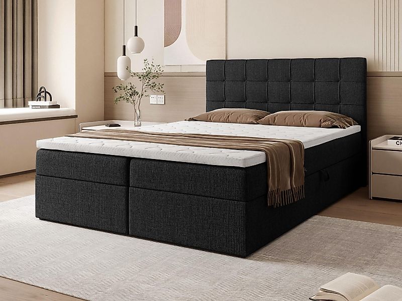 Beautysofa Boxspringbett mit Bettkasten Topiq II, günstig online kaufen