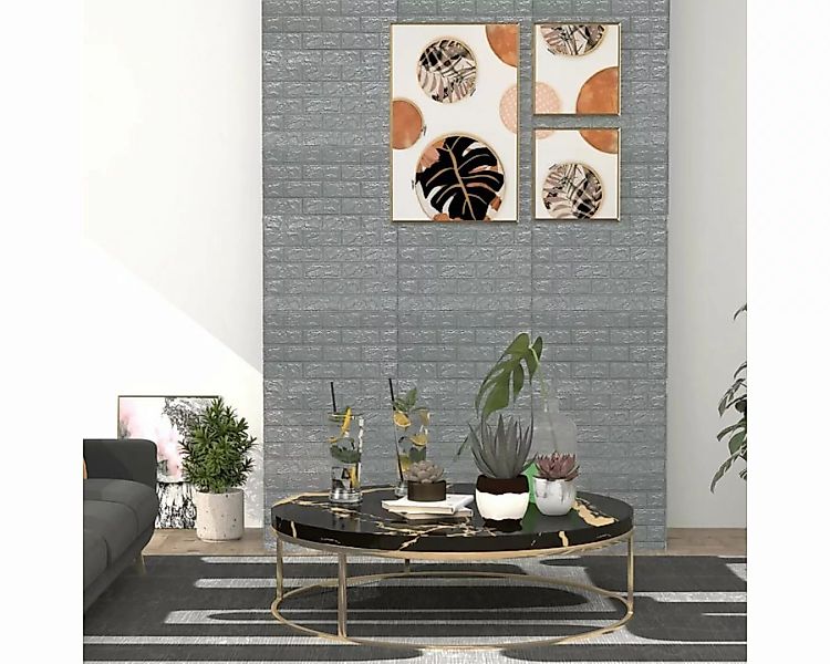 vidaXL Fotohintergrund 3D Tapete Bricks Selbstklebend 10 St Anthrazit günstig online kaufen
