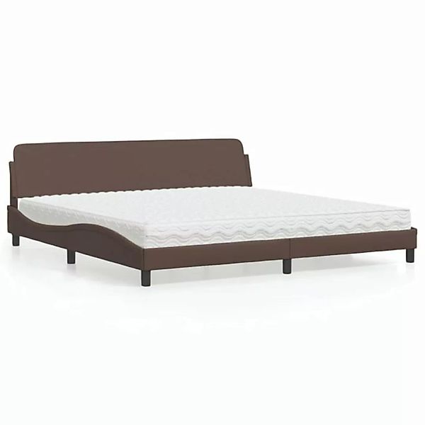 vidaXL Bett Bett mit Matratze Braun 200x200 cm Kunstleder günstig online kaufen