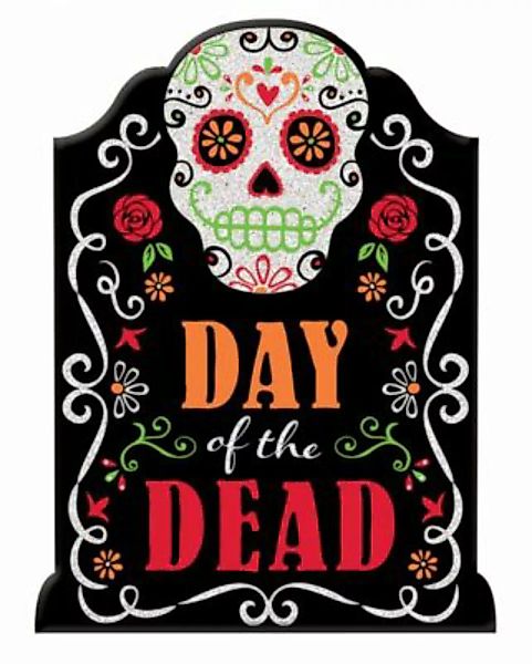 Amscan Day of the Dead Halloween Deko Schild mit Glitzer Buchstaben Partyde günstig online kaufen