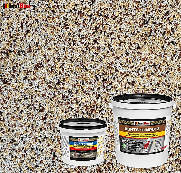 None Gipsputz Set Mosaikputz 25 kg Buntsteinputz BP50 Fertigputz + Quarzgru günstig online kaufen