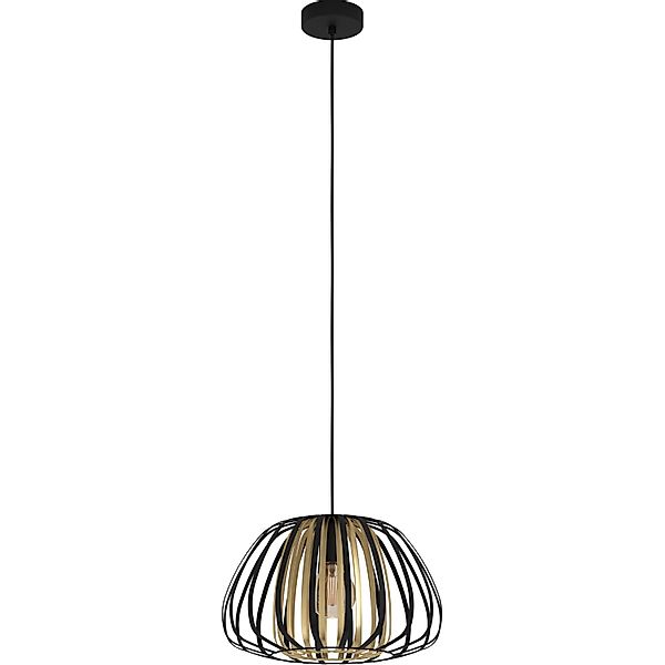 Eglo Pendelleuchte Encinitos 1-flammig Ø 37,5 cm Schwarz-Gold günstig online kaufen