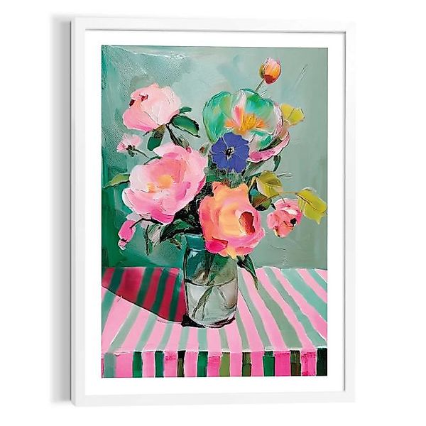 Wandbild FLOWER TABLE Modern Frame White ca. 50x70 cm MFW96780 günstig online kaufen