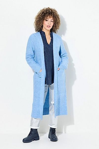 Ulla Popken Strickjacke Long-Strickjacke Kapuze offene Jacke Linksstrick günstig online kaufen