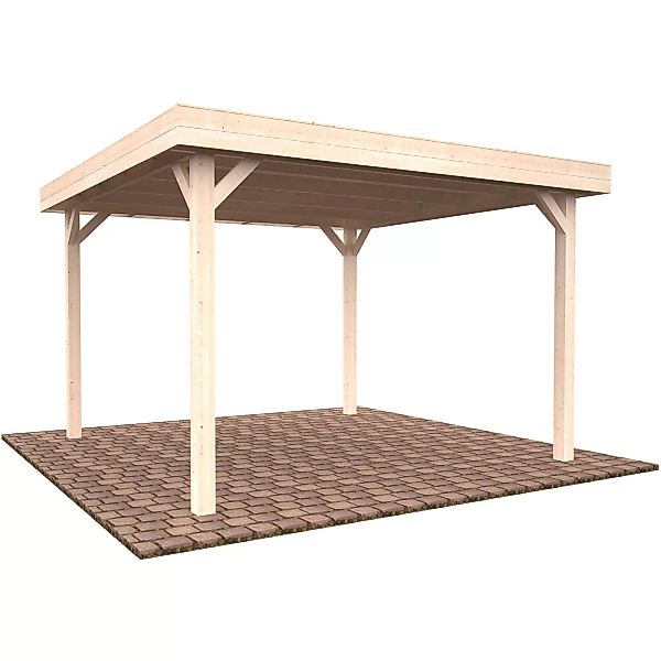 Palmako Holz-Pavillon Lucy Natur unbehandelt 389 cm x 389 cm ohne Fußboden günstig online kaufen