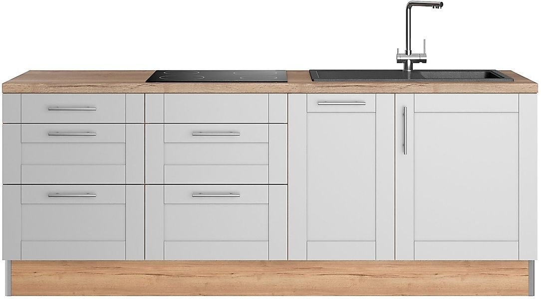 KOCHSTATION Küche "KS-Ahus", Breite 225 cm, wahlw. Mit E-Geräten, Soft Clos günstig online kaufen
