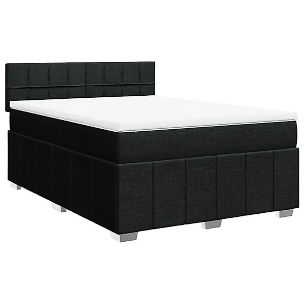 vidaXL Boxspringbett mit Matratze Schwarz 160x200 cm Stoff 3287121 günstig online kaufen