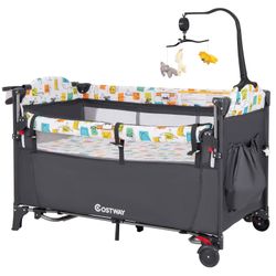 COSTWAY Baby-Reisebett 5 in1 Beistellbett, mit günstig online kaufen