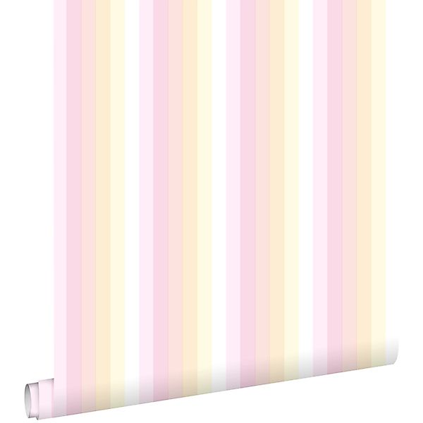 ESTAhome Tapete Regenbogenstreifen Hellrosa und Beige 53 cm x 10,05 m 13892 günstig online kaufen