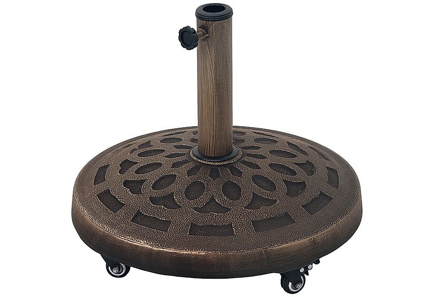 Outsunny Schirmhalter aus Beton, mit Rolle, Rund, für Stöcke bis Ø 48 mm, S günstig online kaufen