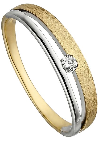 JOBO Fingerring "Ring mit Diamant", 585 Gold bicolor günstig online kaufen
