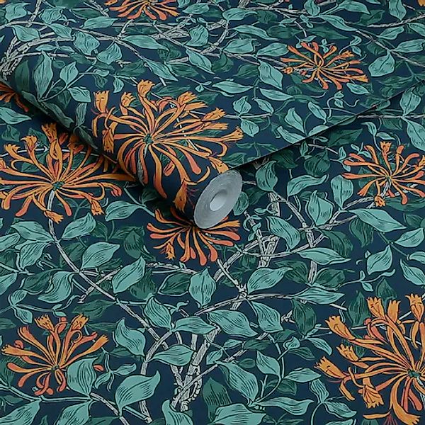 WILLIAM MORRIS AT HOME Vliestapete »Honeysuckle Tidewater« Motiv glatt Desi günstig online kaufen