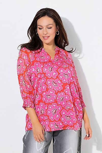 Ulla Popken Tunika Tunika Herzblumen Oversized Tunika-Ausschnitt günstig online kaufen