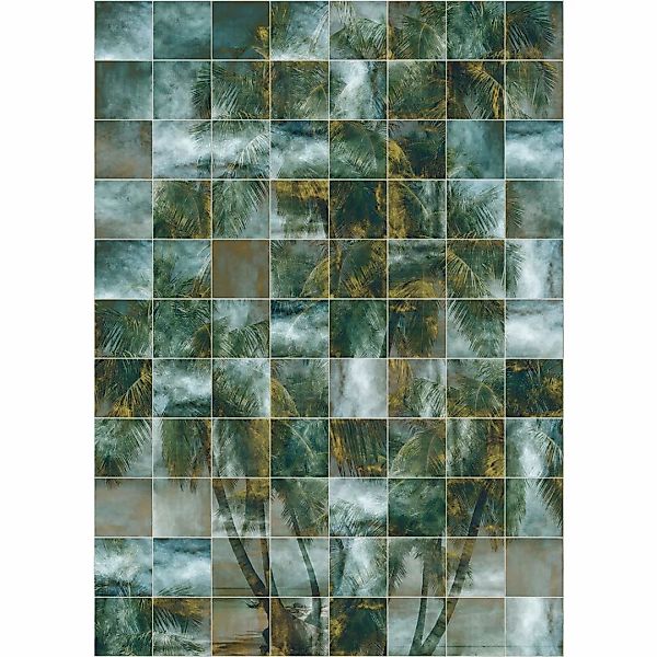 Sanders & Sanders Fototapete Palmen Grün und Beige 200 x 280 cm 611982 günstig online kaufen