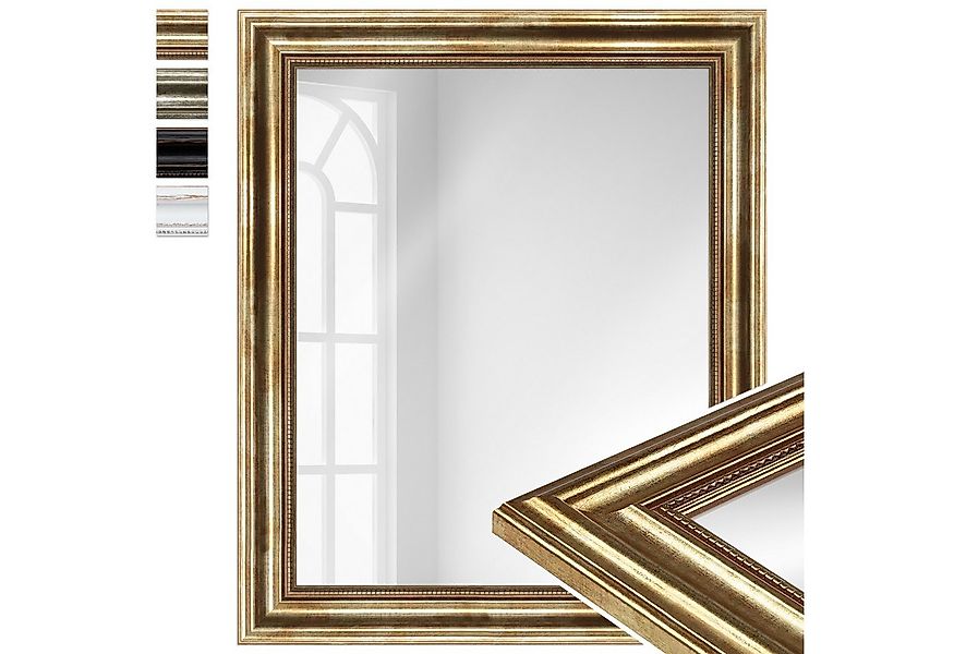 WANDStyle Wandspiegel H550, Gold, aus Massivholz im Antik Stil günstig online kaufen