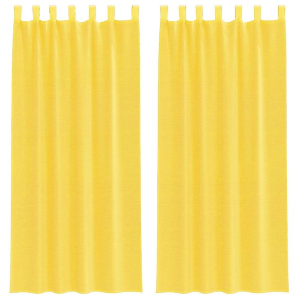 vidaXL Voile Vorhänge mit Schlaufen 2 Stk Gelb 140x225 cm 4102318 günstig online kaufen