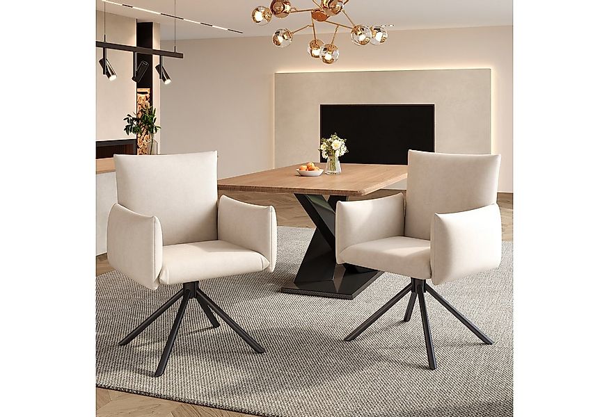 Flieks Esszimmerstuhl 360° drehbar (2 St), 2er Set Polsterstühle Drehstuhl günstig online kaufen